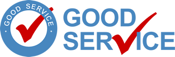 A black background with the words " good service ".